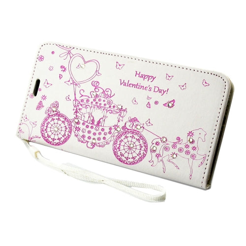 For Galaxy Note 7 / N930 Pressed Flower Butterfly Carriage Pattern Diamond Encrusted Horizontal Flip Leather Case with Holder & Card Slots & Wallet & Photo Frame & Lanyard