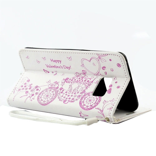 For Galaxy Note 7 / N930 Pressed Flower Butterfly Carriage Pattern Diamond Encrusted Horizontal Flip Leather Case with Holder & Card Slots & Wallet & Photo Frame & Lanyard