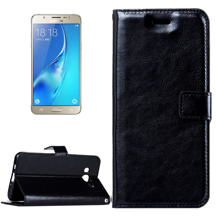 For Galaxy J5 (2016) / J510 Crazy Horse Texture Horizontal Flip Leather Case with Magnetic Buckle & Holder & Card Slots & Wallet & Photo Frame