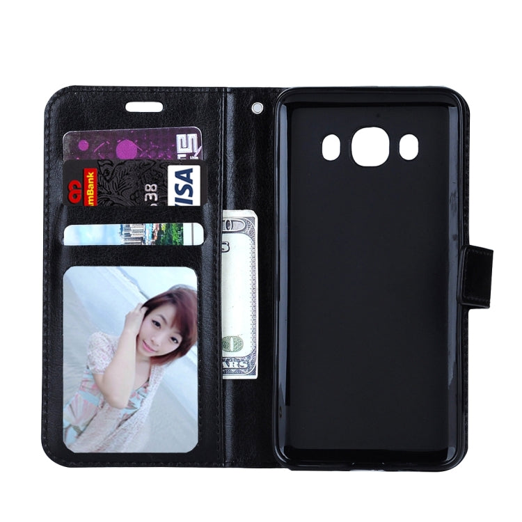 For Galaxy J5 (2016) / J510 Crazy Horse Texture Horizontal Flip Leather Case with Magnetic Buckle & Holder & Card Slots & Wallet & Photo Frame