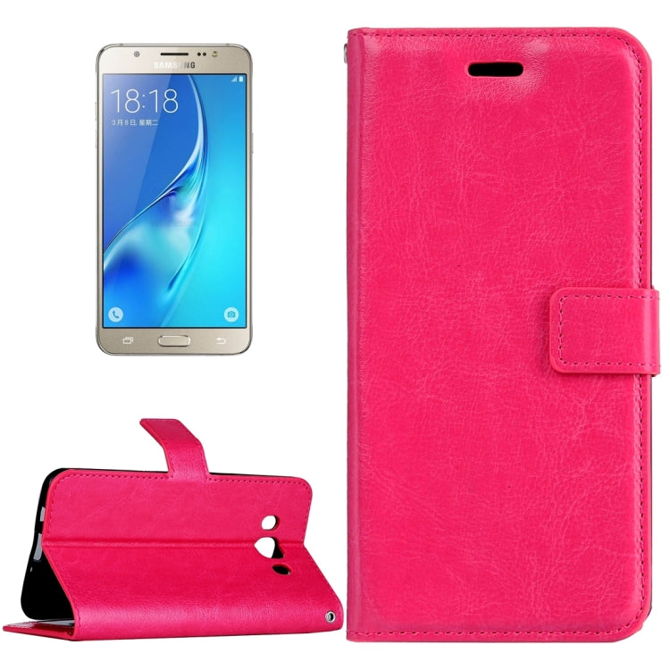 For Galaxy J5 (2016) / J510 Crazy Horse Texture Horizontal Flip Leather Case with Magnetic Buckle & Holder & Card Slots & Wallet & Photo Frame