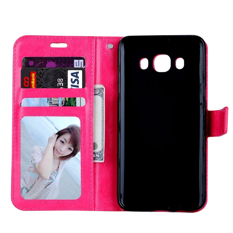 For Galaxy J5 (2016) / J510 Crazy Horse Texture Horizontal Flip Leather Case with Magnetic Buckle & Holder & Card Slots & Wallet & Photo Frame
