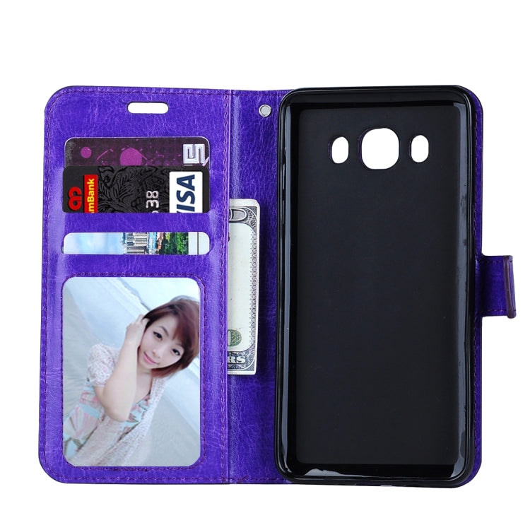 For Galaxy J5 (2016) / J510 Crazy Horse Texture Horizontal Flip Leather Case with Magnetic Buckle & Holder & Card Slots & Wallet & Photo Frame