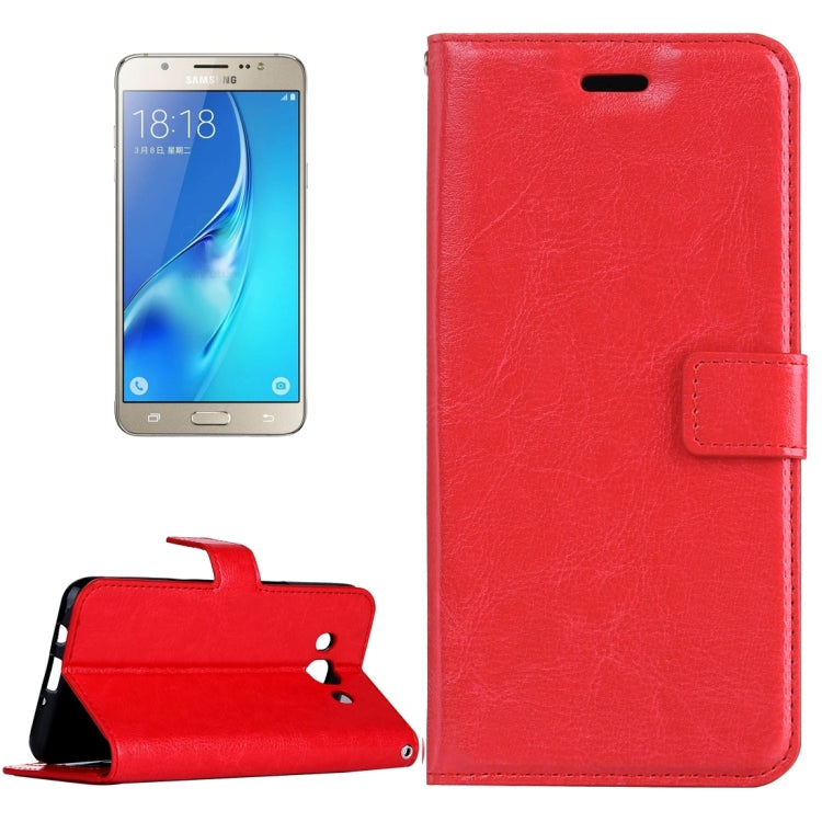 For Galaxy J5 (2016) / J510 Crazy Horse Texture Horizontal Flip Leather Case with Magnetic Buckle & Holder & Card Slots & Wallet & Photo Frame