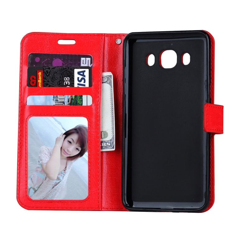 For Galaxy J5 (2016) / J510 Crazy Horse Texture Horizontal Flip Leather Case with Magnetic Buckle & Holder & Card Slots & Wallet & Photo Frame