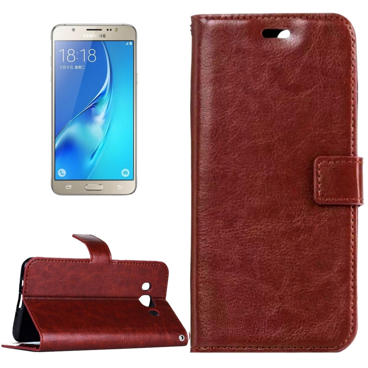 For Galaxy J5 (2016) / J510 Crazy Horse Texture Horizontal Flip Leather Case with Magnetic Buckle & Holder & Card Slots & Wallet & Photo Frame