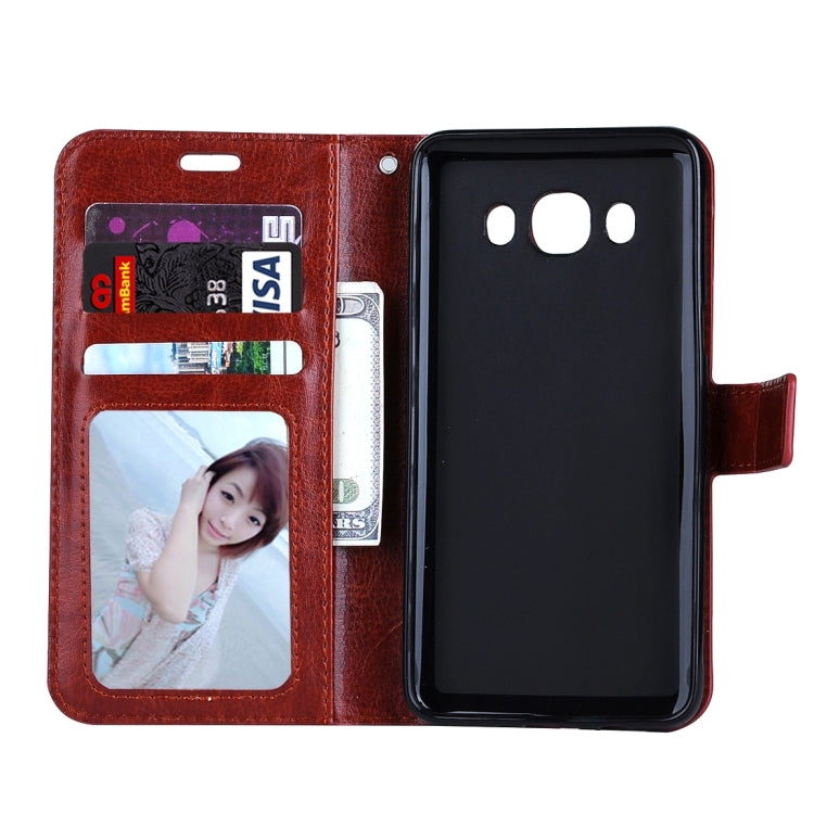 For Galaxy J5 (2016) / J510 Crazy Horse Texture Horizontal Flip Leather Case with Magnetic Buckle & Holder & Card Slots & Wallet & Photo Frame