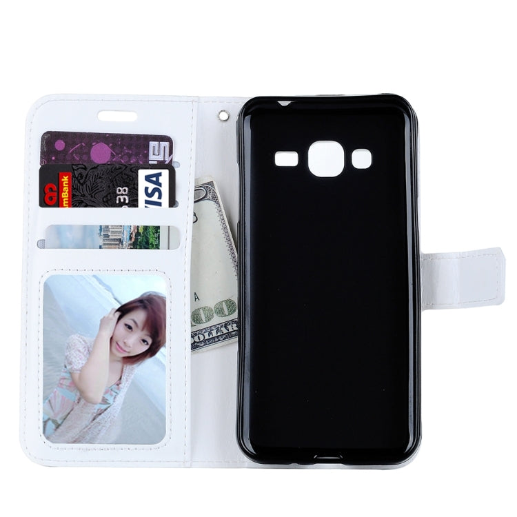 For Galaxy J3 (2016) / J310 Crazy Horse Texture Horizontal Flip Leather Case with Magnetic Buckle & Holder & Card Slots & Wallet & Photo Frame