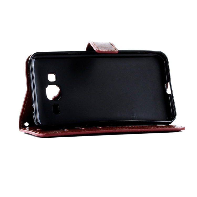 For Galaxy J3 (2016) / J310 Crazy Horse Texture Horizontal Flip Leather Case with Magnetic Buckle & Holder & Card Slots & Wallet & Photo Frame