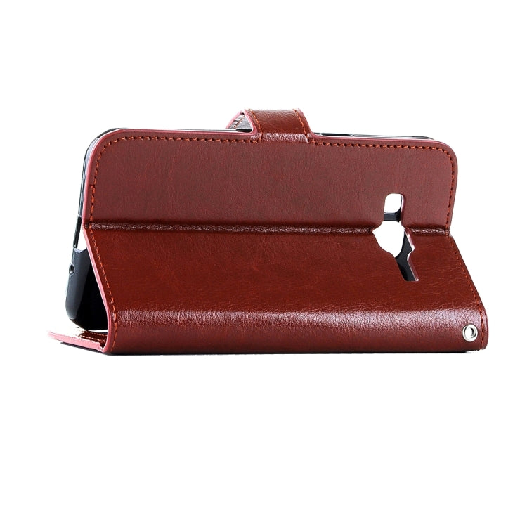 For Galaxy J3 (2016) / J310 Crazy Horse Texture Horizontal Flip Leather Case with Magnetic Buckle & Holder & Card Slots & Wallet & Photo Frame
