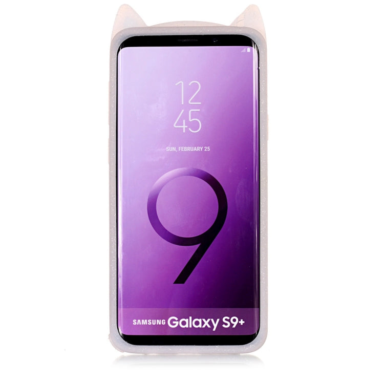 Cat Whiskers Pattern Silicone Protective Case for Samsung Galaxy S9 Plus(White)