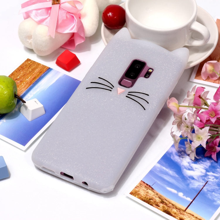 Cat Whiskers Pattern Silicone Protective Case for Samsung Galaxy S9 Plus(White)