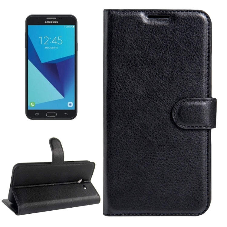 For Galaxy J7 (2017) / J727 (US Version) Litchi Texture Horizontal Flip Leather Case with Magnetic Buckle & Holder & Card Slots & Wallet