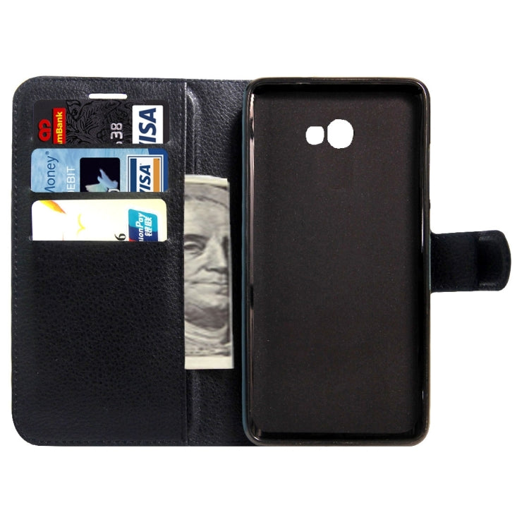 For Galaxy J7 (2017) / J727 (US Version) Litchi Texture Horizontal Flip Leather Case with Magnetic Buckle & Holder & Card Slots & Wallet