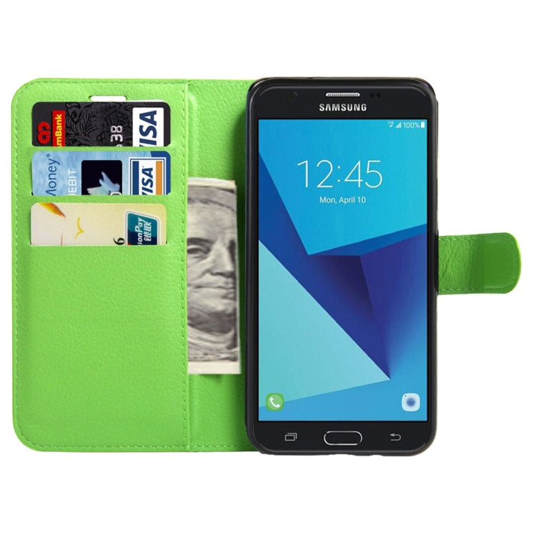 For Galaxy J7 (2017) / J727 (US Version) Litchi Texture Horizontal Flip Leather Case with Magnetic Buckle & Holder & Card Slots & Wallet
