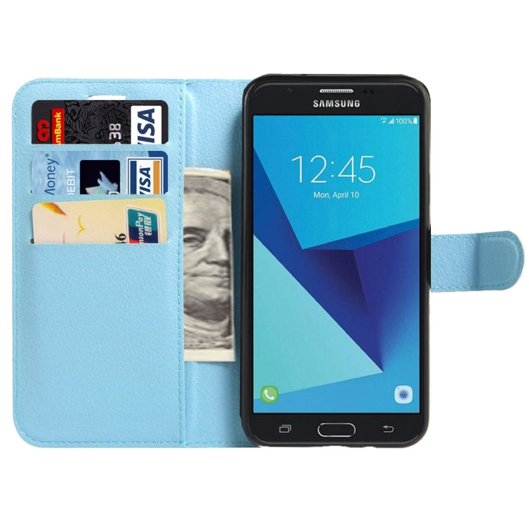 For Galaxy J7 (2017) / J727 (US Version) Litchi Texture Horizontal Flip Leather Case with Magnetic Buckle & Holder & Card Slots & Wallet