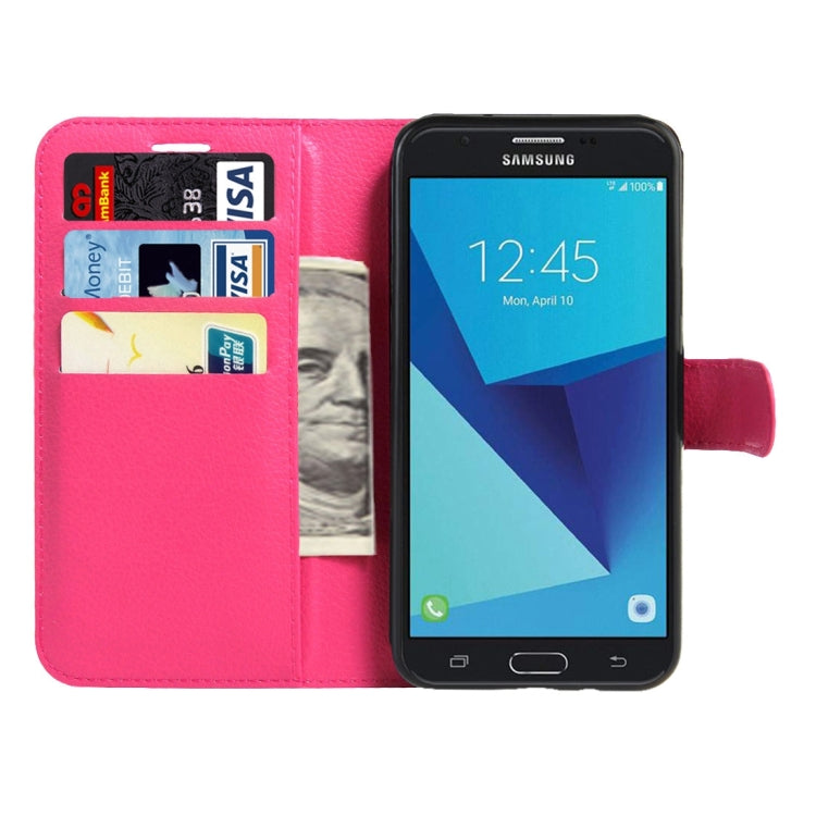 For Galaxy J7 (2017) / J727 (US Version) Litchi Texture Horizontal Flip Leather Case with Magnetic Buckle & Holder & Card Slots & Wallet
