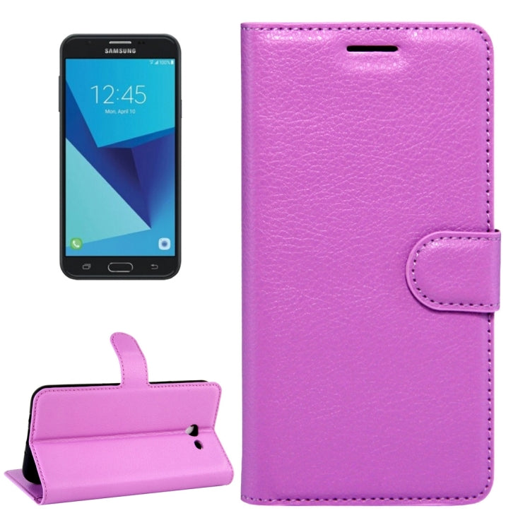 For Galaxy J7 (2017) / J727 (US Version) Litchi Texture Horizontal Flip Leather Case with Magnetic Buckle & Holder & Card Slots & Wallet