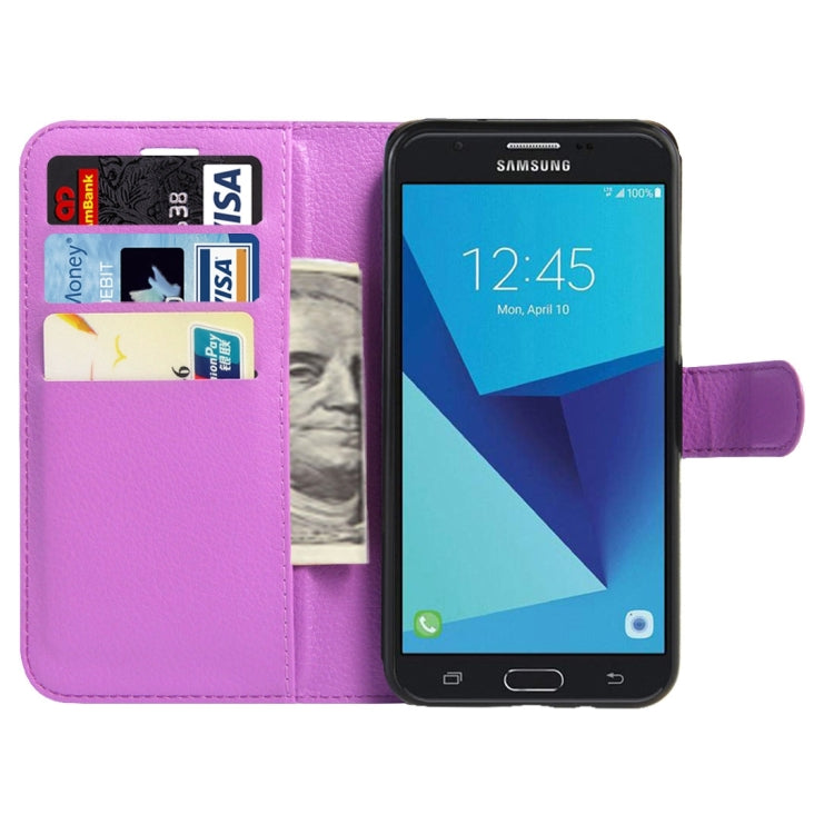 For Galaxy J7 (2017) / J727 (US Version) Litchi Texture Horizontal Flip Leather Case with Magnetic Buckle & Holder & Card Slots & Wallet