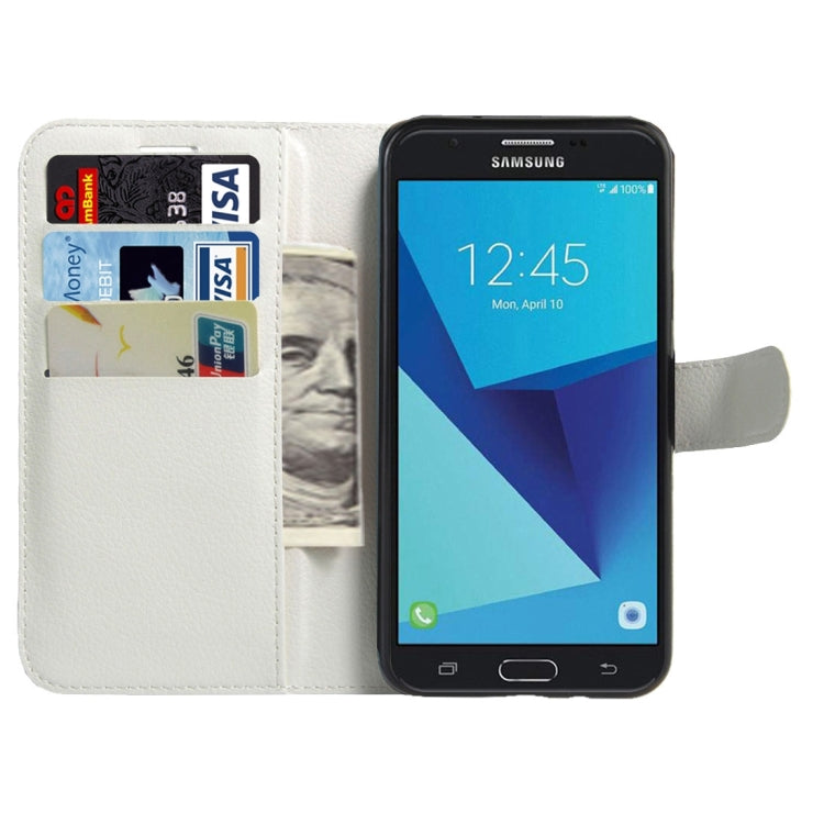 For Galaxy J7 (2017) / J727 (US Version) Litchi Texture Horizontal Flip Leather Case with Magnetic Buckle & Holder & Card Slots & Wallet