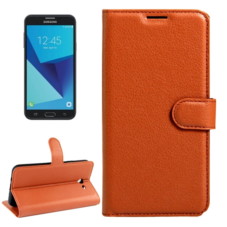 For Galaxy J7 (2017) / J727 (US Version) Litchi Texture Horizontal Flip Leather Case with Magnetic Buckle & Holder & Card Slots & Wallet