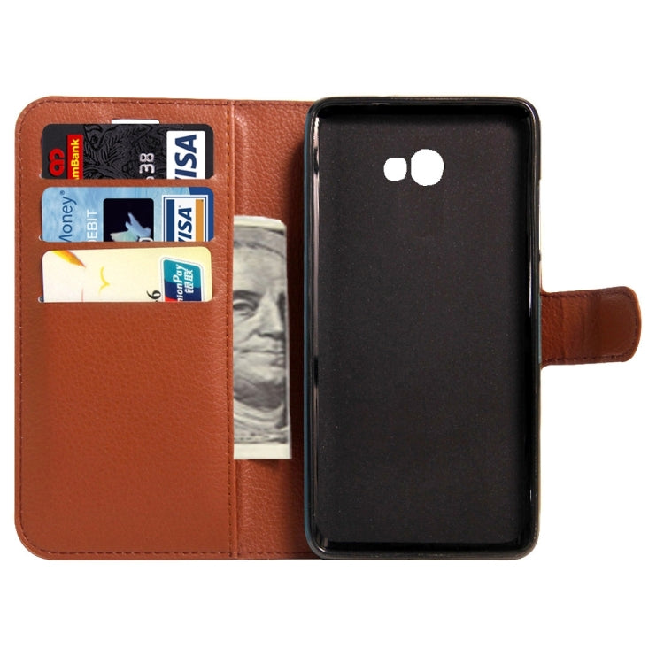 For Galaxy J7 (2017) / J727 (US Version) Litchi Texture Horizontal Flip Leather Case with Magnetic Buckle & Holder & Card Slots & Wallet
