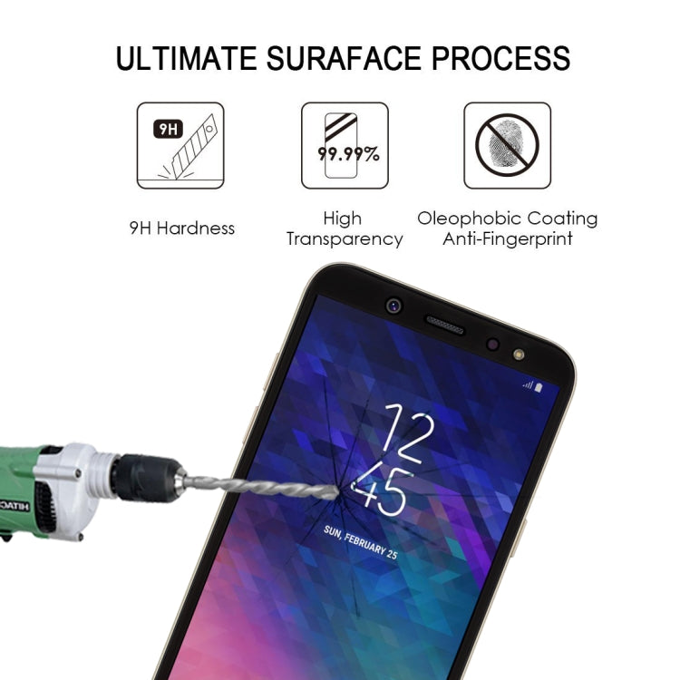 0.26mm 9H 2.5D Tempered Glass Film for Galaxy A6 (2018)(Black)