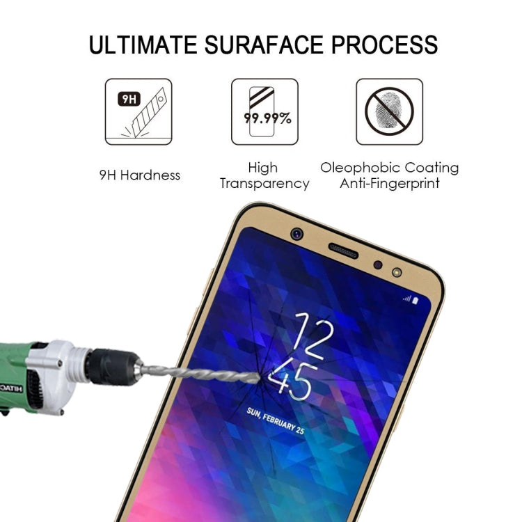 0.26mm 9H 2.5D Tempered Glass Film for Galaxy A6+ (2018)(Gold)