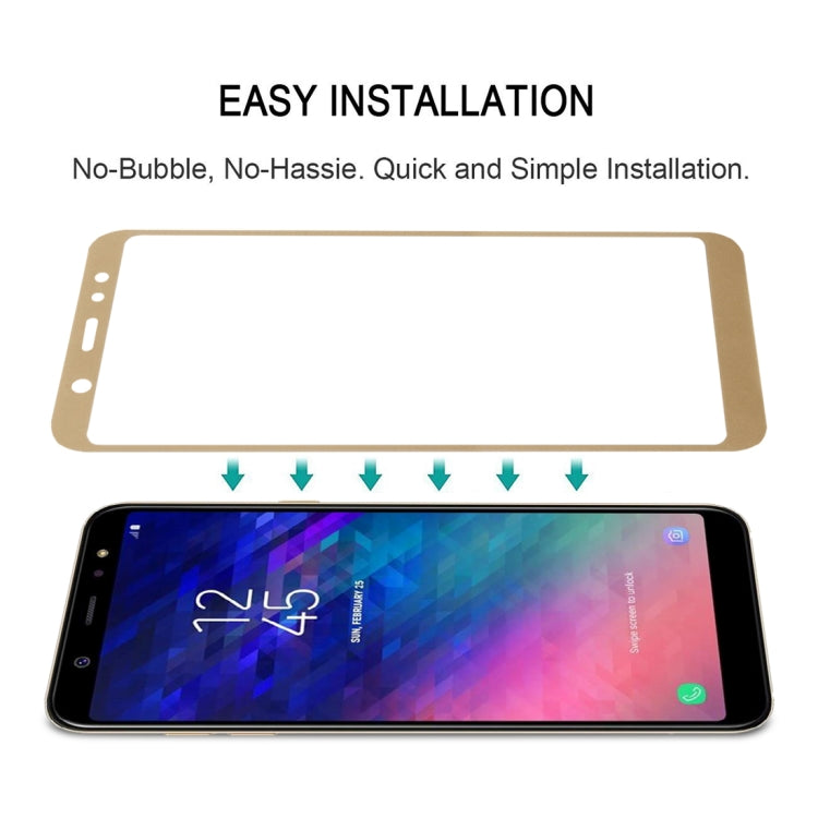 0.26mm 9H 2.5D Tempered Glass Film for Galaxy A6+ (2018)(Gold)