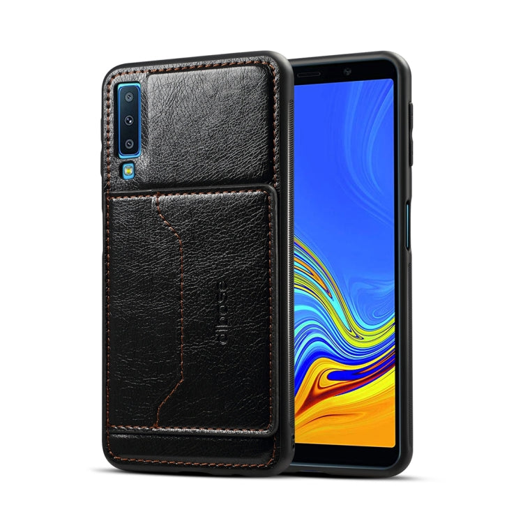 Dibase TPU + PC + PU Crazy Horse Texture Protective Case for Galaxy A7 (2018), with Holder & Card Slots