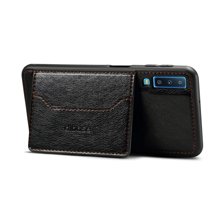 Dibase TPU + PC + PU Crazy Horse Texture Protective Case for Galaxy A7 (2018), with Holder & Card Slots