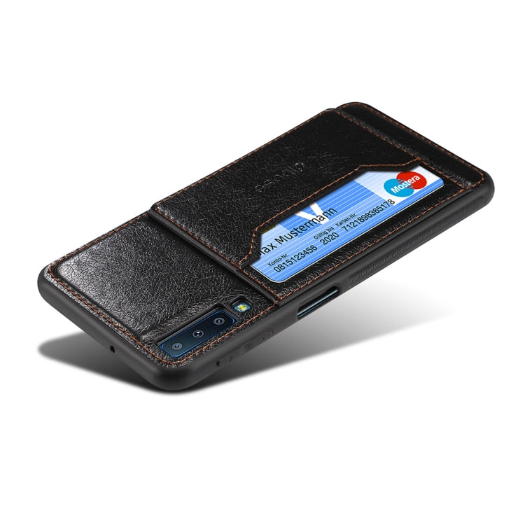 Dibase TPU + PC + PU Crazy Horse Texture Protective Case for Galaxy A7 (2018), with Holder & Card Slots