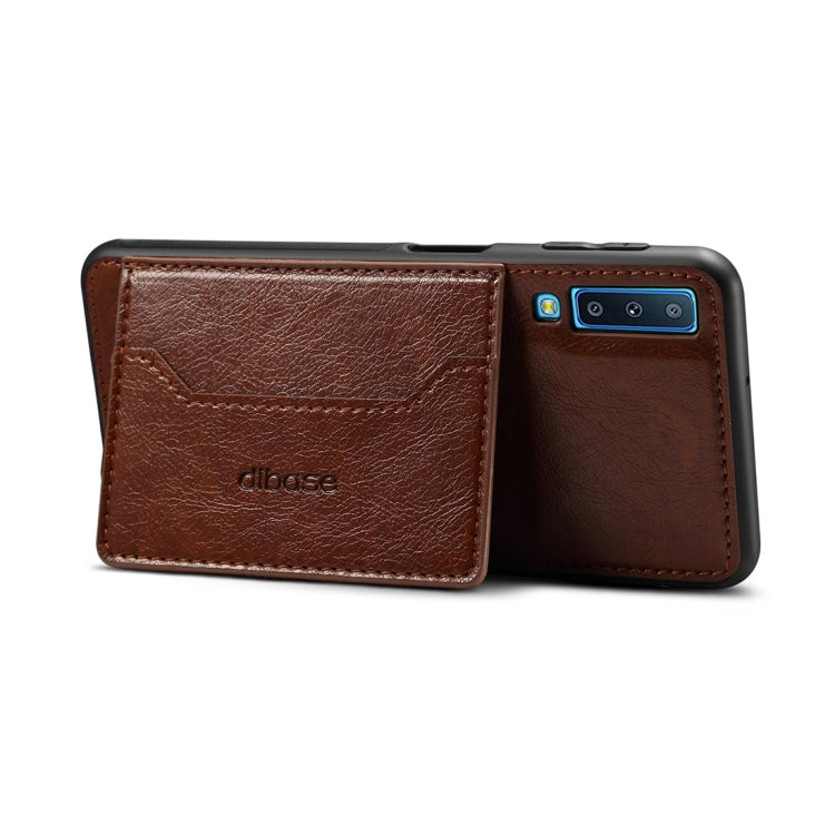 Dibase TPU + PC + PU Crazy Horse Texture Protective Case for Galaxy A7 (2018), with Holder & Card Slots