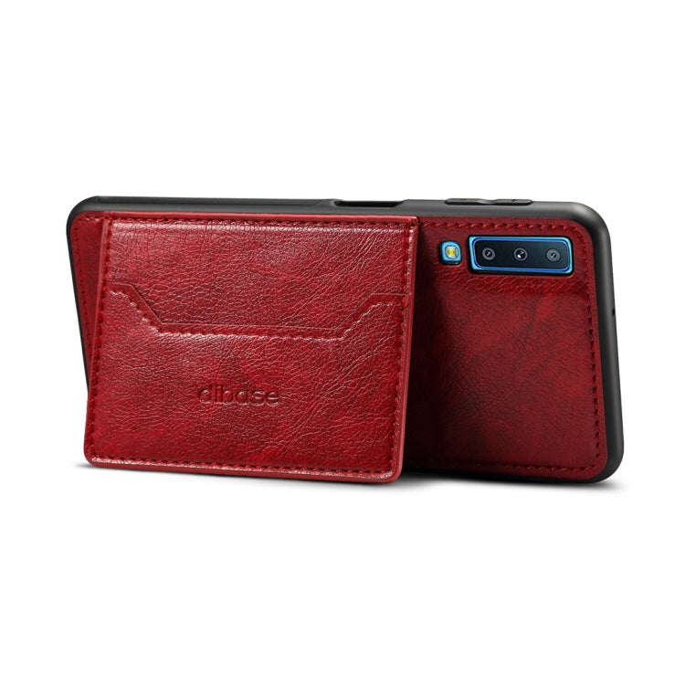 Dibase TPU + PC + PU Crazy Horse Texture Protective Case for Galaxy A7 (2018), with Holder & Card Slots