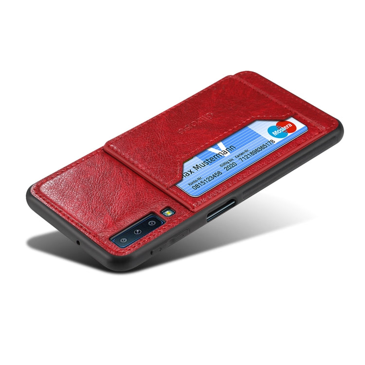 Dibase TPU + PC + PU Crazy Horse Texture Protective Case for Galaxy A7 (2018), with Holder & Card Slots