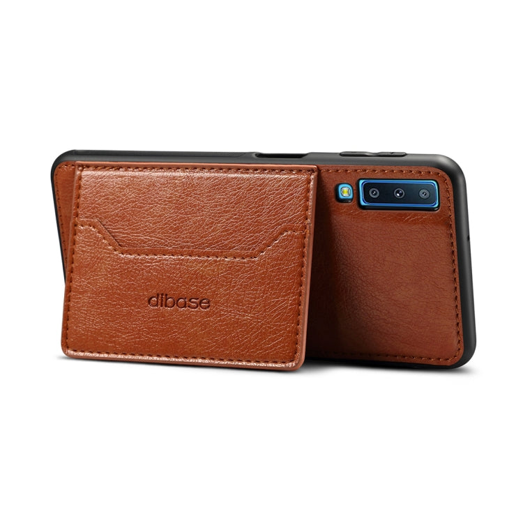 Dibase TPU + PC + PU Crazy Horse Texture Protective Case for Galaxy A7 (2018), with Holder & Card Slots