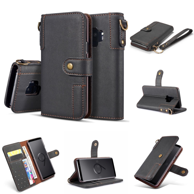 Cowhide Texture  Horizontal Flip Leather Case for Galaxy S9 Plus, with Holder & Card Slots & Wallet & Sling