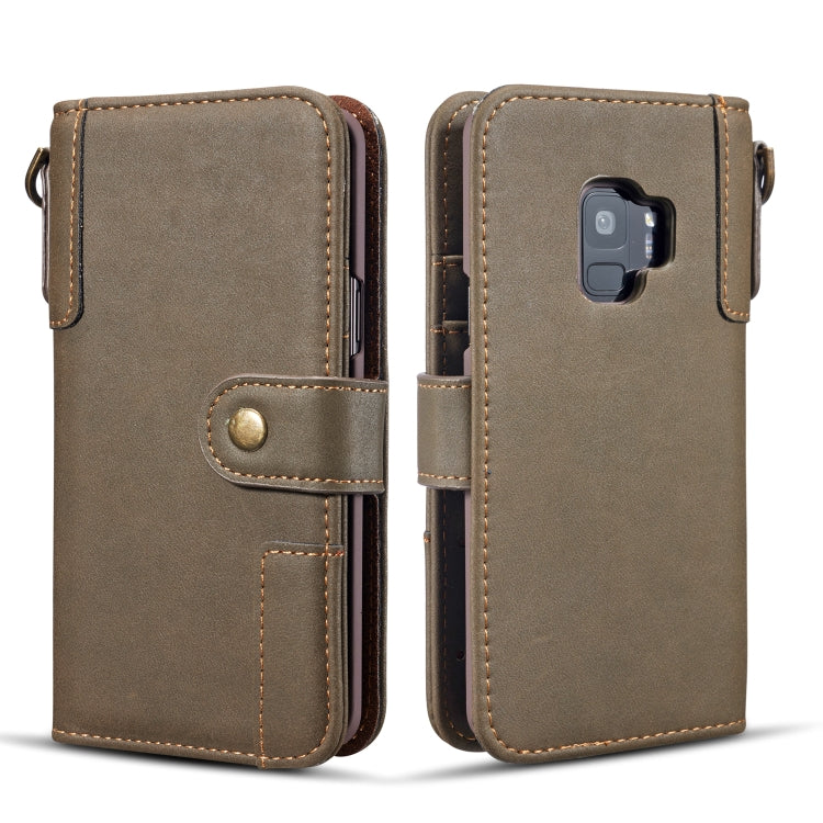 Cowhide Texture  Horizontal Flip Leather Case for Galaxy S9 Plus, with Holder & Card Slots & Wallet & Sling