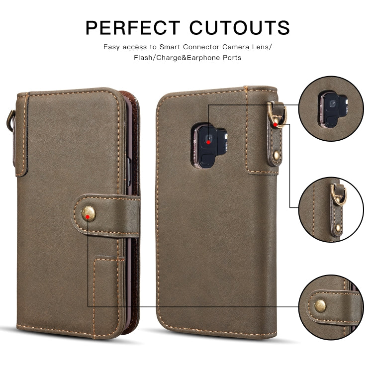 Cowhide Texture  Horizontal Flip Leather Case for Galaxy S9 Plus, with Holder & Card Slots & Wallet & Sling