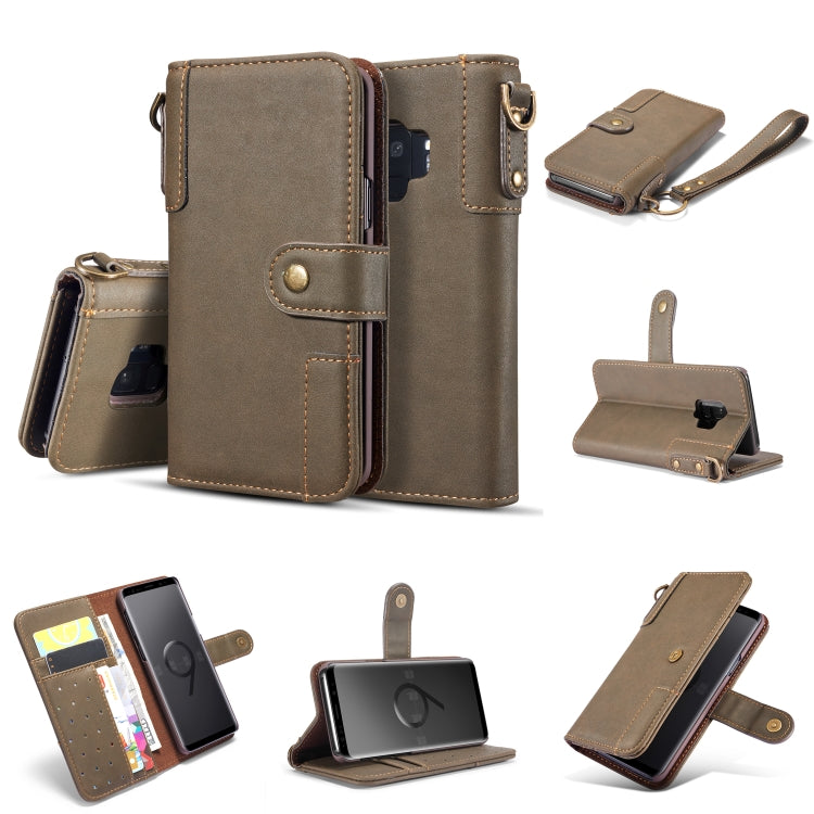 Cowhide Texture  Horizontal Flip Leather Case for Galaxy S9 Plus, with Holder & Card Slots & Wallet & Sling