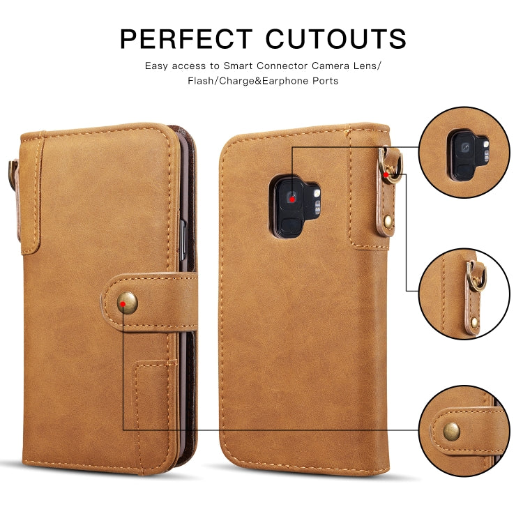 Cowhide Texture  Horizontal Flip Leather Case for Galaxy S9 Plus, with Holder & Card Slots & Wallet & Sling