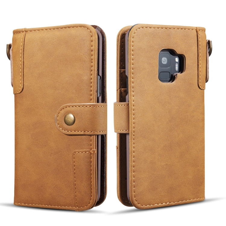 Cowhide Texture  Horizontal Flip Leather Case for Galaxy S9 Plus, with Holder & Card Slots & Wallet & Sling