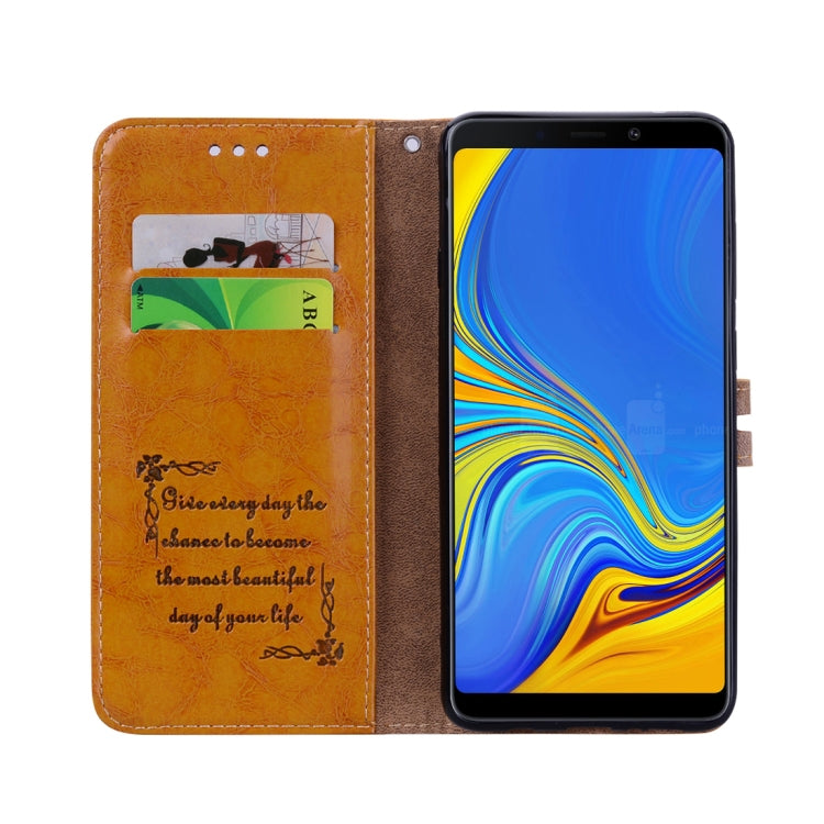 Business Style Oil Wax Texture Horizontal Flip Leather Case for Samsung Galaxy A9 (2018) / A9s, with Holder & Card Slots & Wallet c