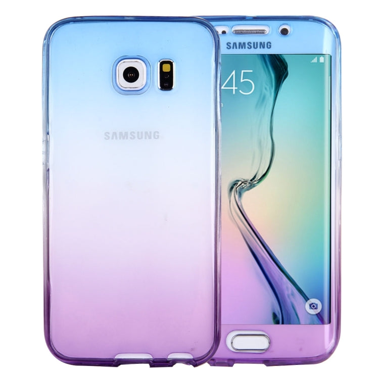 For Galaxy S6 Edge / G925 Double-sided Gradient Color TPU Protective Case Back Cover