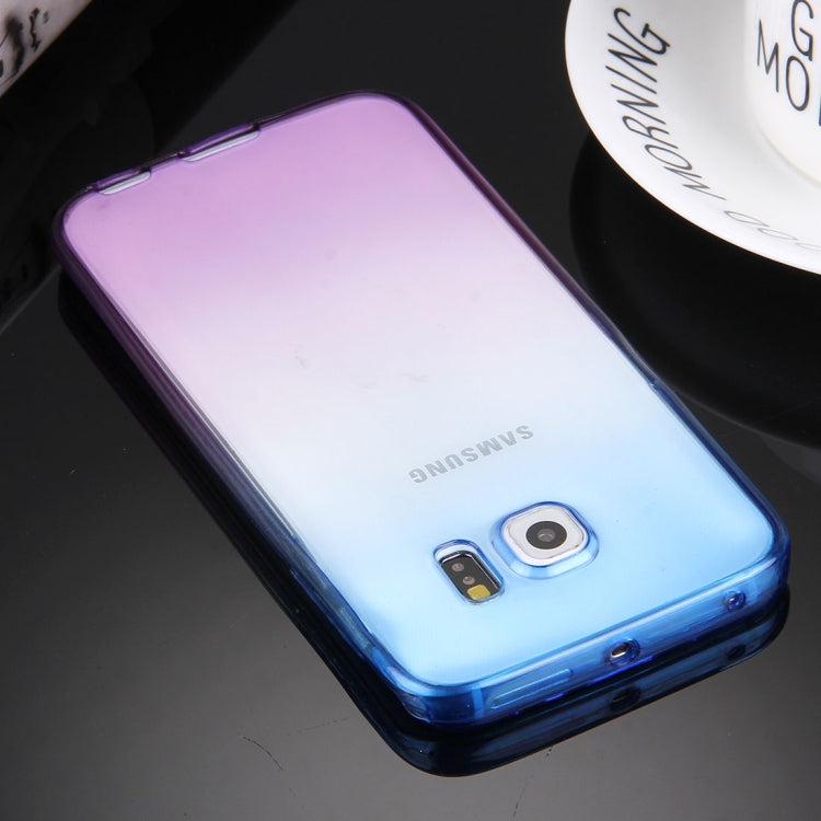 For Galaxy S6 Edge / G925 Double-sided Gradient Color TPU Protective Case Back Cover