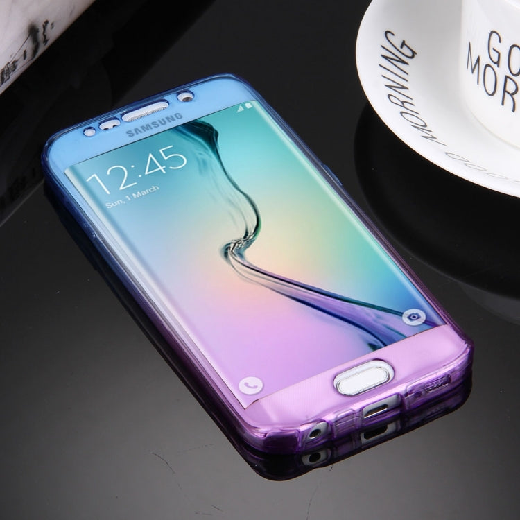 For Galaxy S6 Edge / G925 Double-sided Gradient Color TPU Protective Case Back Cover