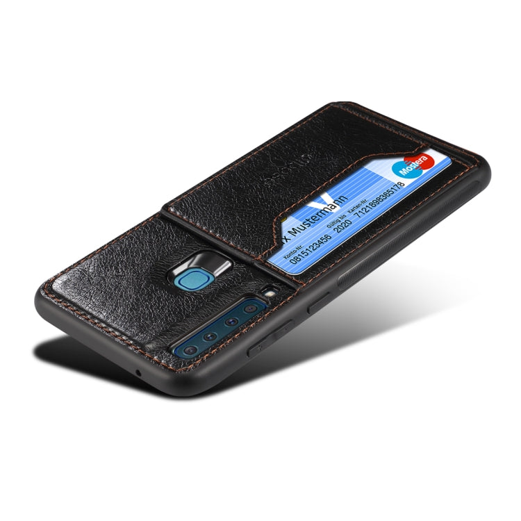 Dibase TPU + PC + PU Crazy Horse Texture Protective Case for Samsung Galaxy A9 (2018) / A9s, with Holder & Card Slots