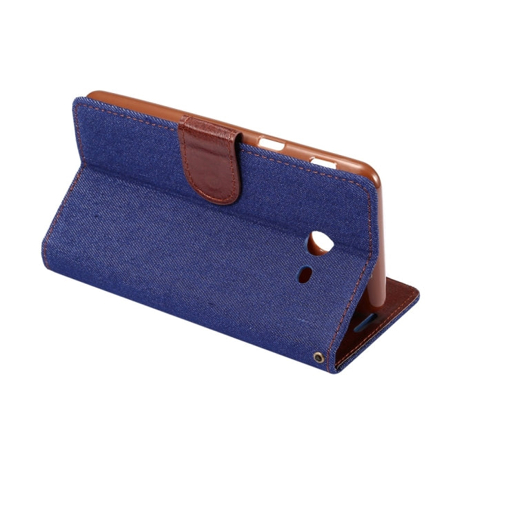 For Galaxy J3(2017) (US Version) Denim Texture Horizontal Flip Leather Case with Holder & Card Slots