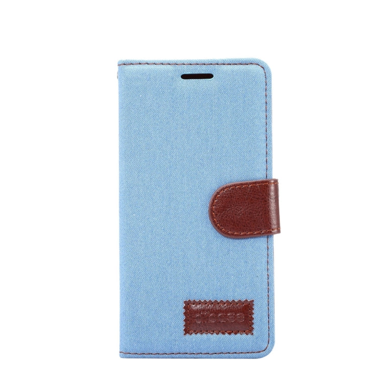 For Galaxy J3(2017) (US Version) Denim Texture Horizontal Flip Leather Case with Holder & Card Slots
