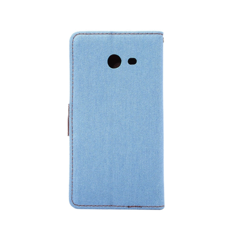 For Galaxy J3(2017) (US Version) Denim Texture Horizontal Flip Leather Case with Holder & Card Slots